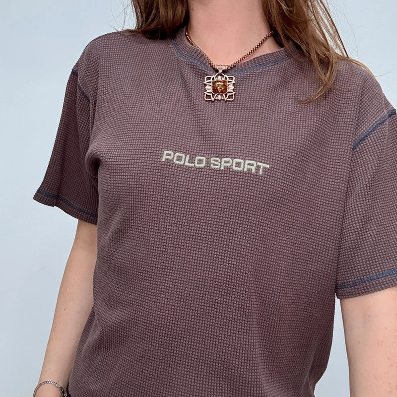 textured cropped Polo sport Ralph Lauren t-shirt