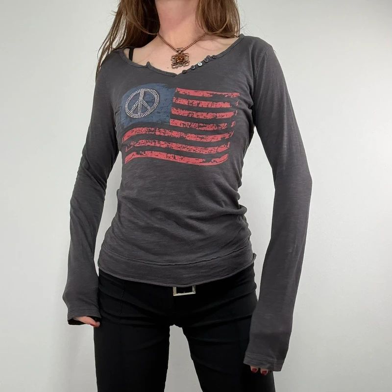 grey slouchy slash neck long sleeve t-shirt