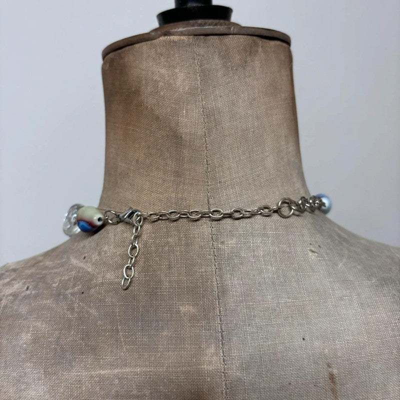 gemstone pearl crystal necklace