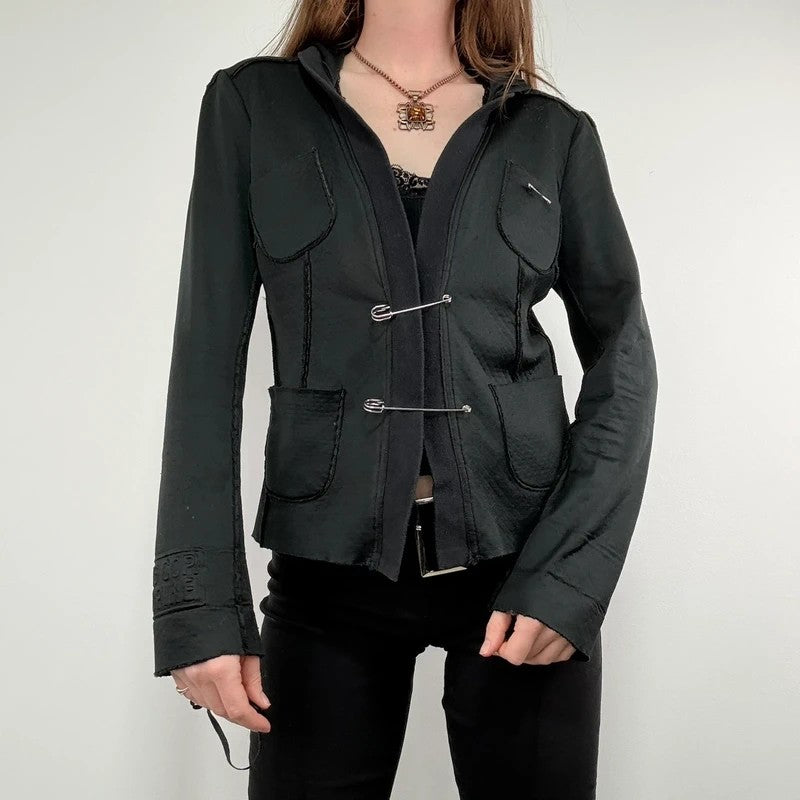 black Cop Copine archival Safety pin jacket hoodie
