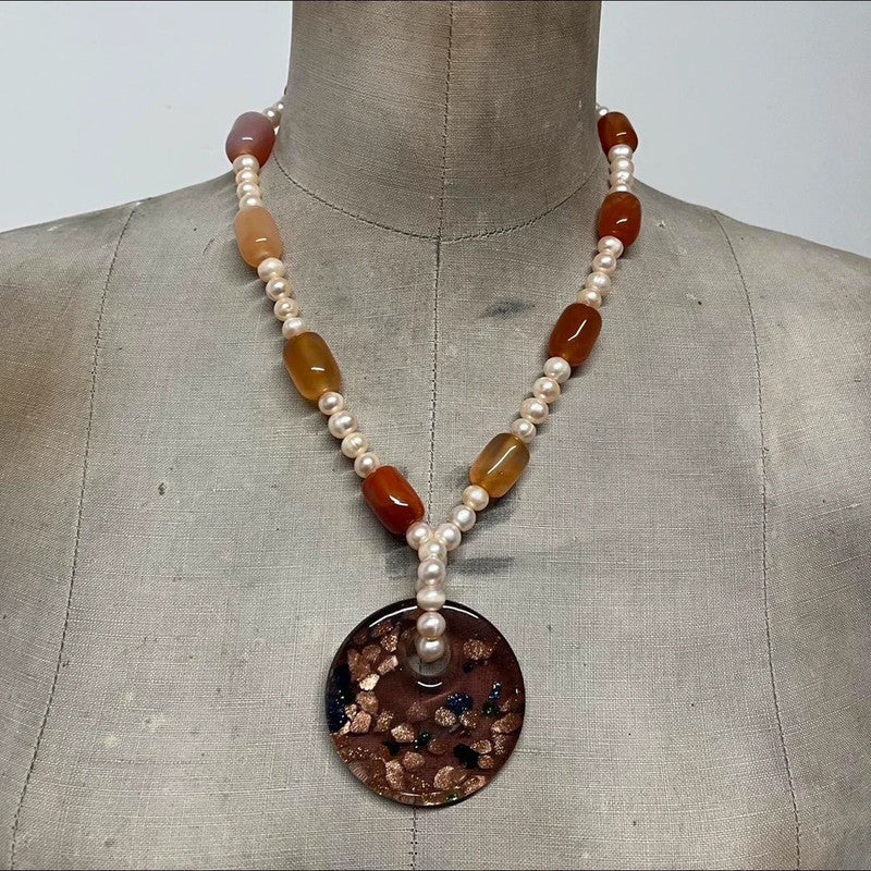Chunky Pearl crystal necklace