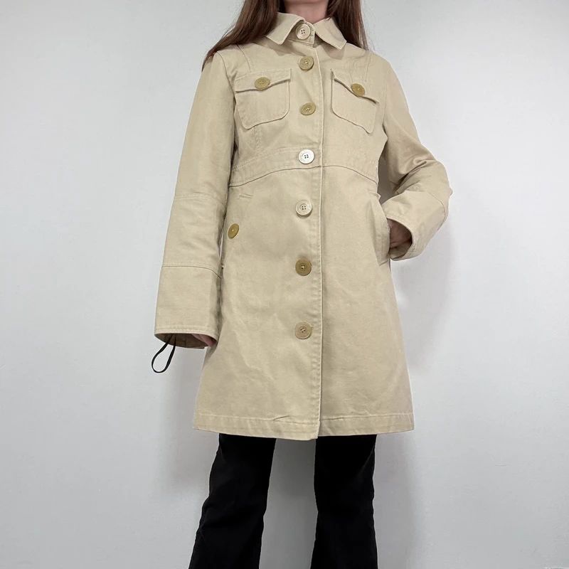 tan button canvas jacket