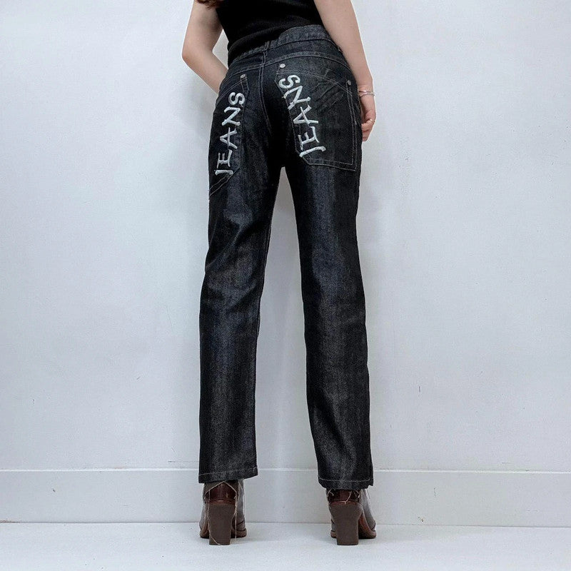 dark denim salvage wash fitted jeans