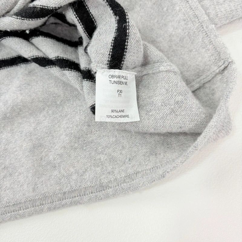 grey striped cashmere jumper
