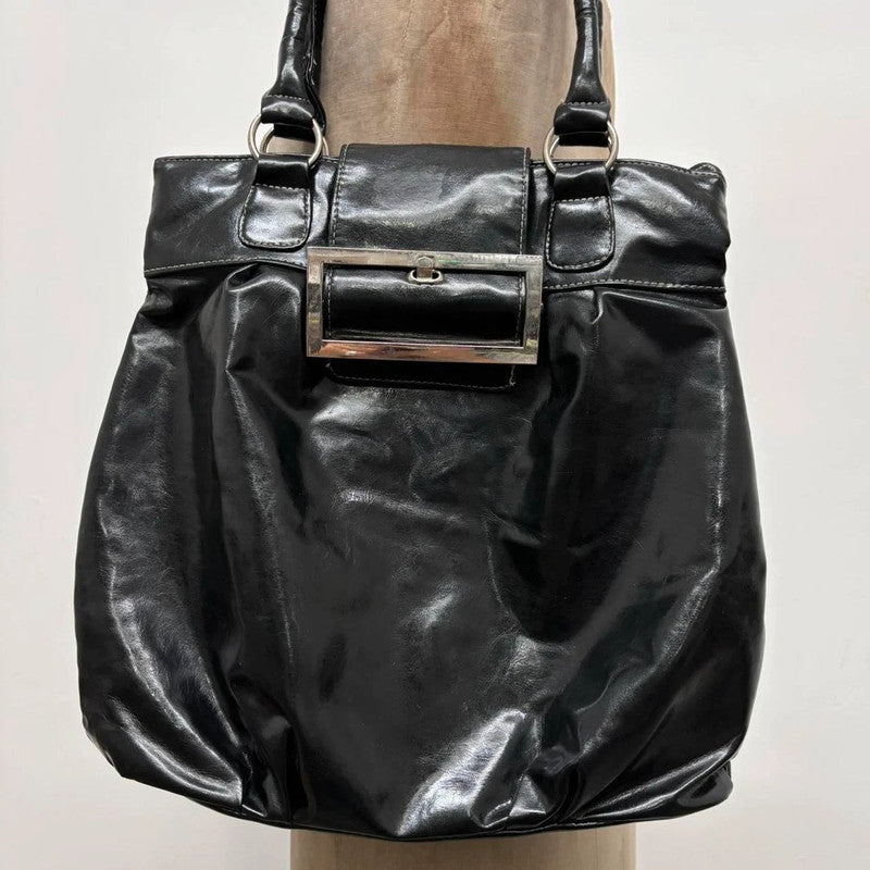 black buckle shoulder bag