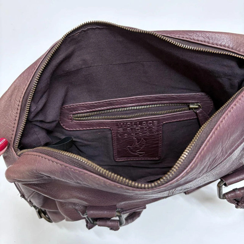 chunky oversized brown leather bag