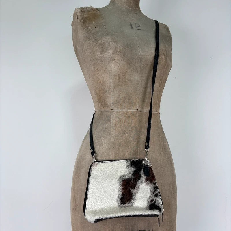 Cow-hide leather mini pouch crossbody