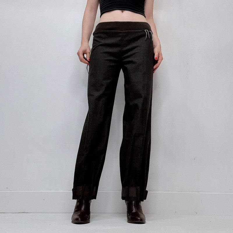 Cop Copine black pleated thick waistband trousers