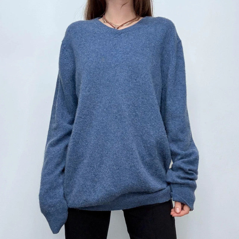 blue slouchy cashmere jumper