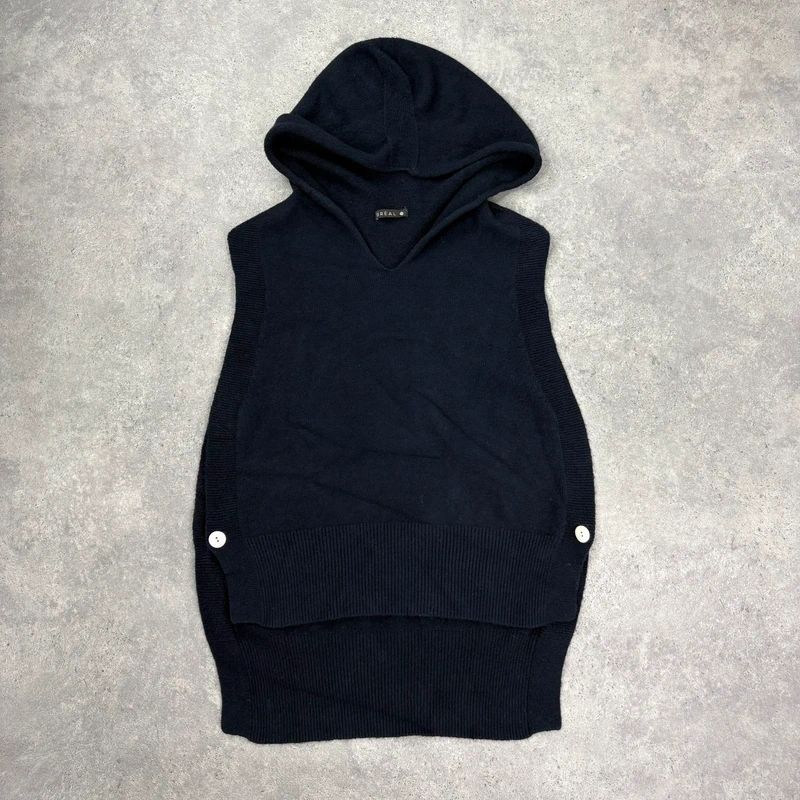 Navy knitted slouchy vest top