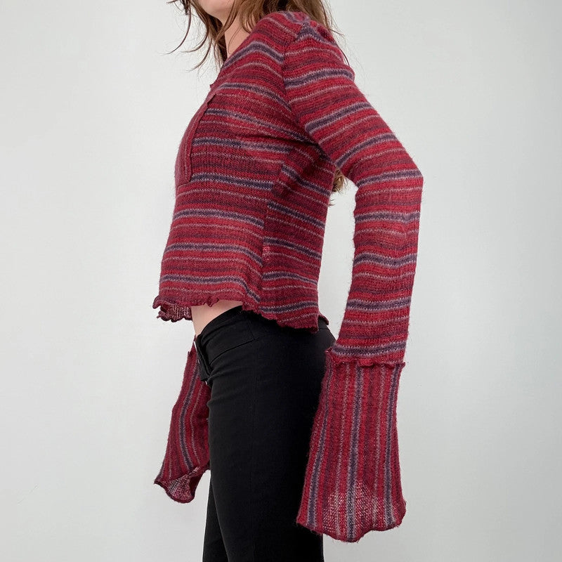 sheer mohair knit slouchy striped jumper