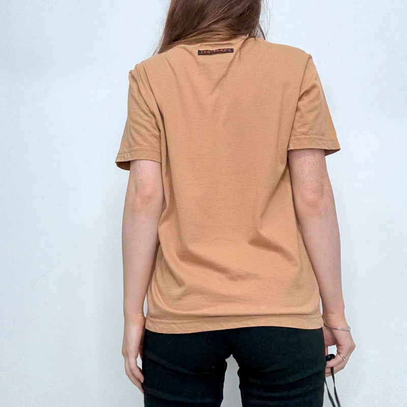 Jean Paul Gaultier brown graphic printed t-shirt