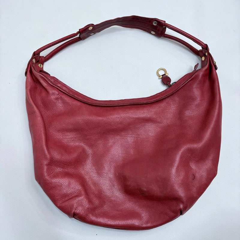red leather slouchy boho Salvatore Ferragamo bag