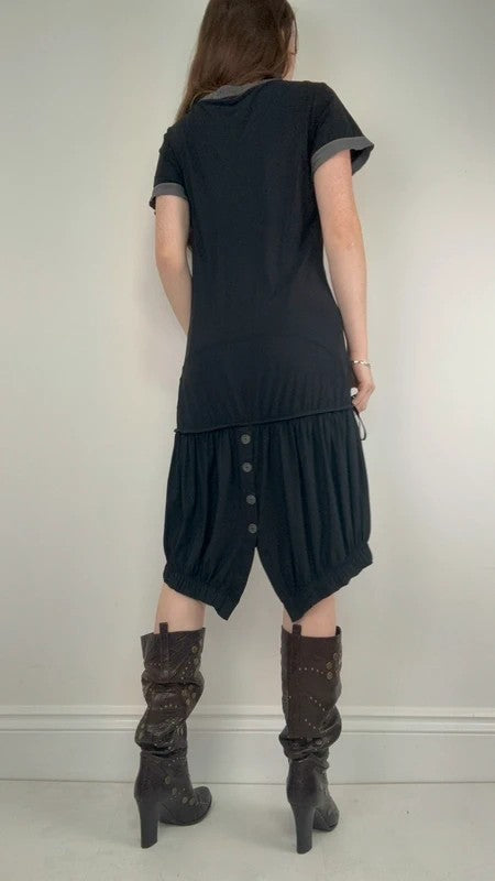 Black jersey slouchy grunge t-shirt dress