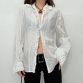 antique white cotton lace shirt