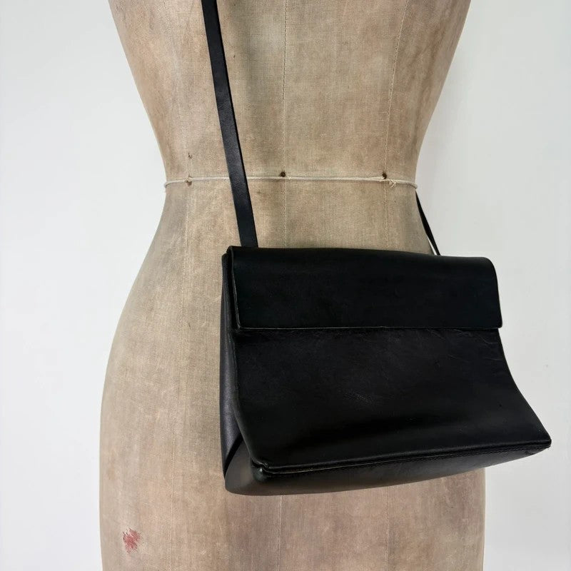 COS black leather crossbody bag