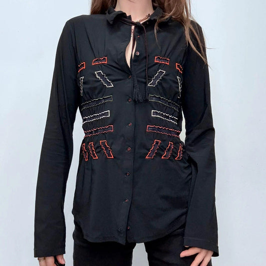 black boho Marithe +  Francois Girbaud shirt