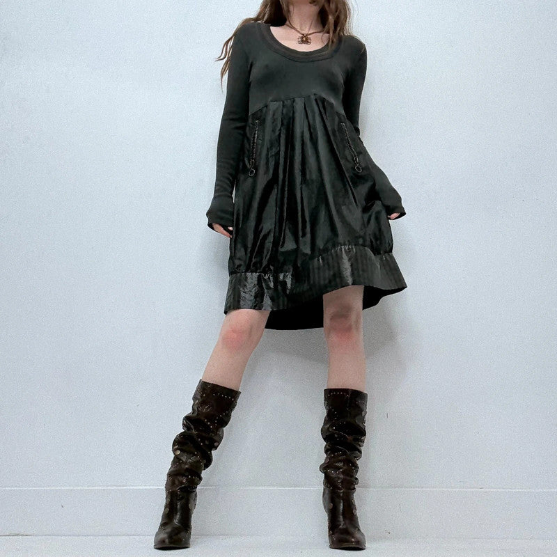 Cop Copine pleated flared puff mini dress