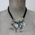 layered silver charm necklace