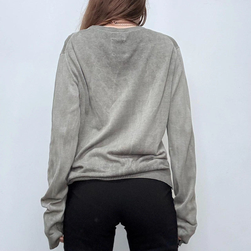 grey distressed diesel jumper