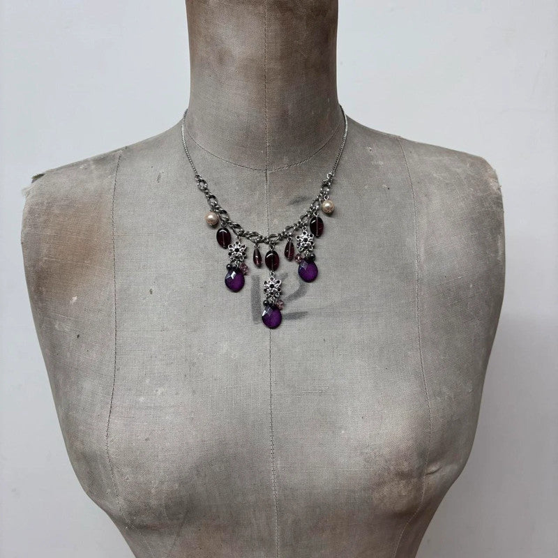 Flower chandelier chain necklace