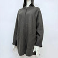grey wool oversized jacket hoodie