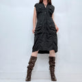 black button utility cargo dress