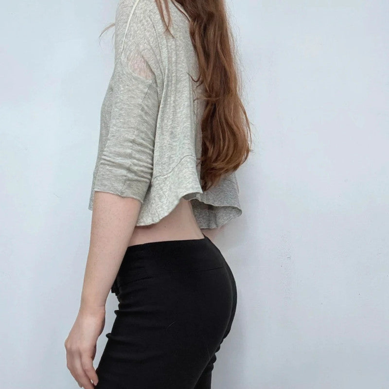 grey allsaints mini cropped sheer cotton t-shirt