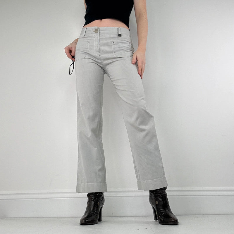 Cop Copine grey pinstripe flared utility trousers