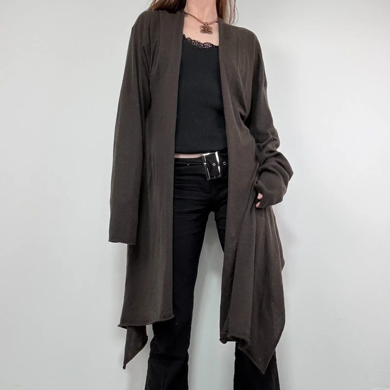 ultra slouchy asymmetric wrap cardigan