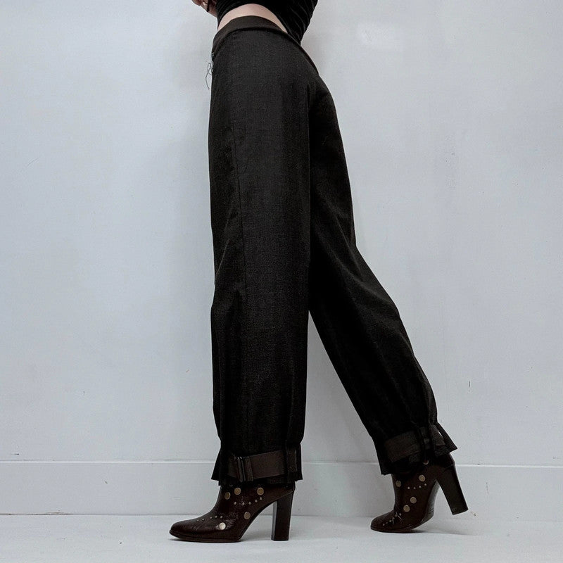 Cop Copine black pleated thick waistband trousers