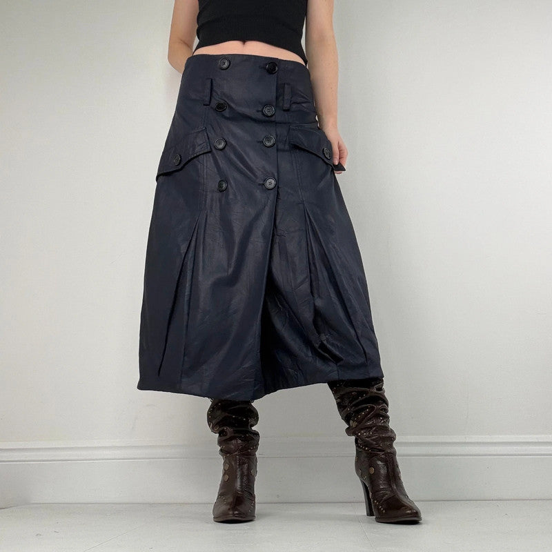 Sarah Pacini navy trench pleated skirt