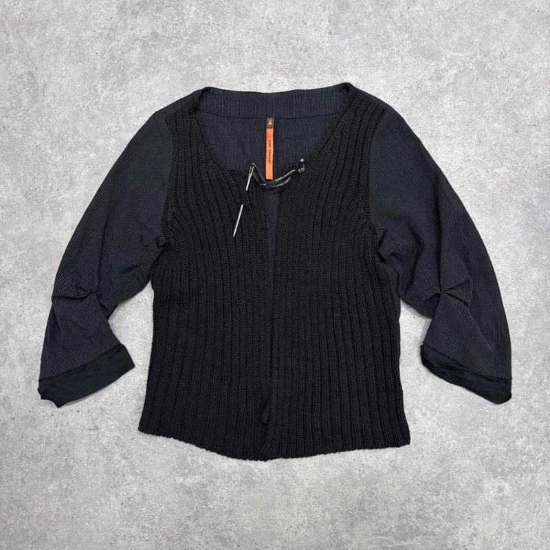 knitted ribbed Cop copine structured top