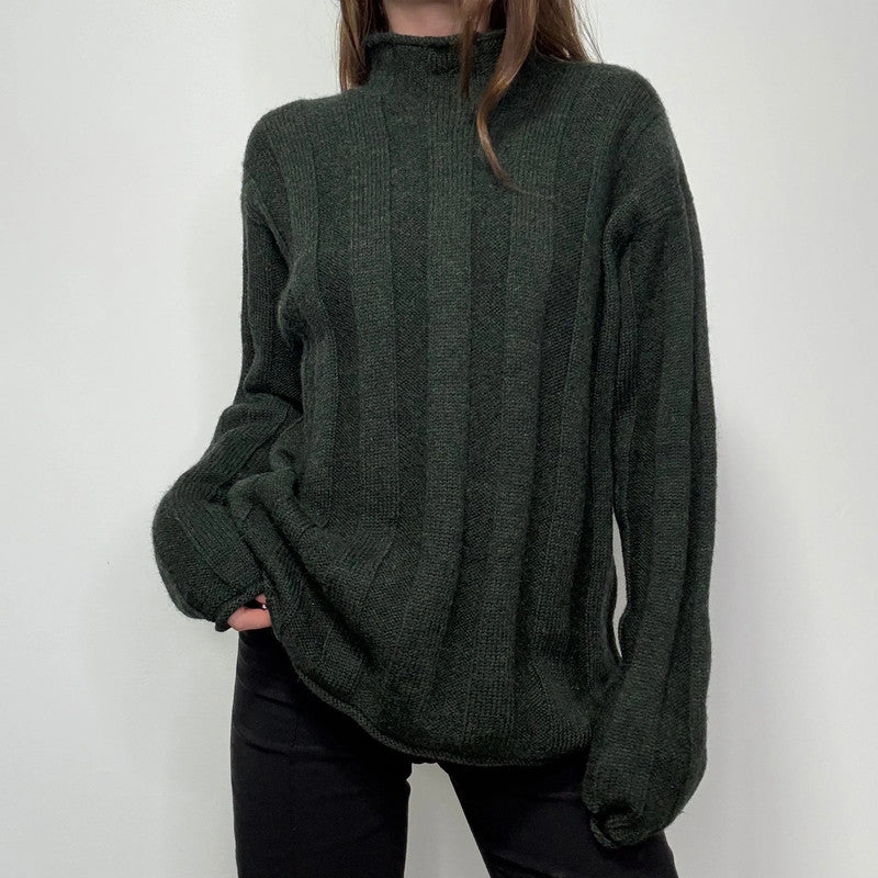 green J crew fisherman jumper