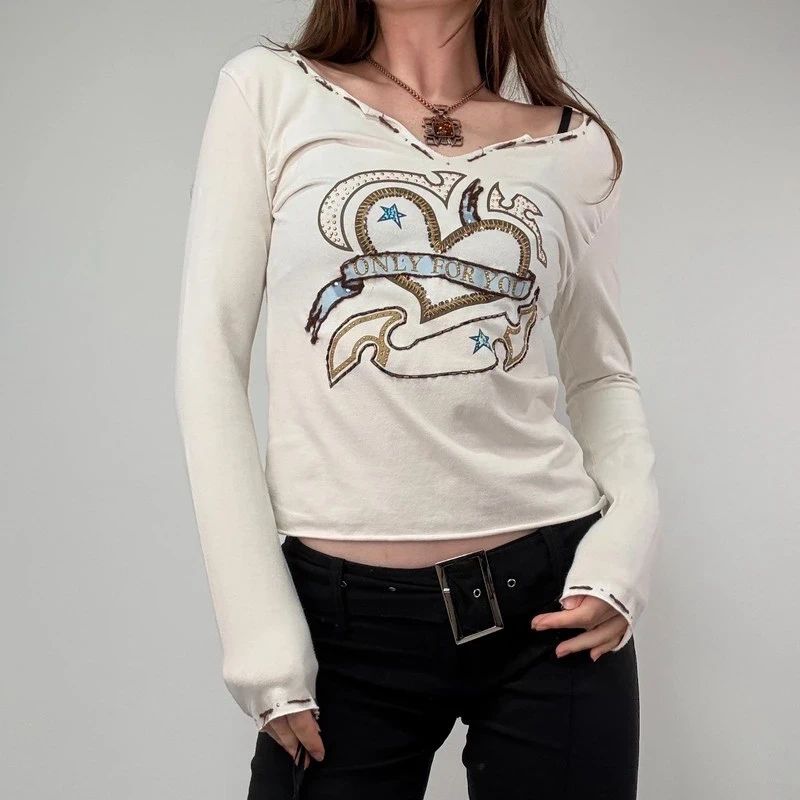 Slouchy long sleeve Graphic Baby Tee