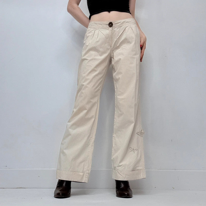 cop copine pleated front pinstripe trousers