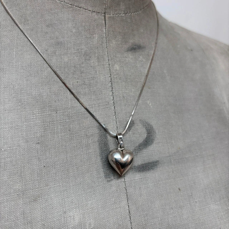 Genuine silver bubble heart necklace