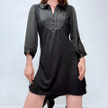 preppy black coquette shirt mini dress
