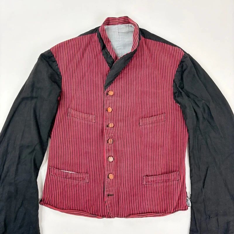 Antique French striped servant chore jacket