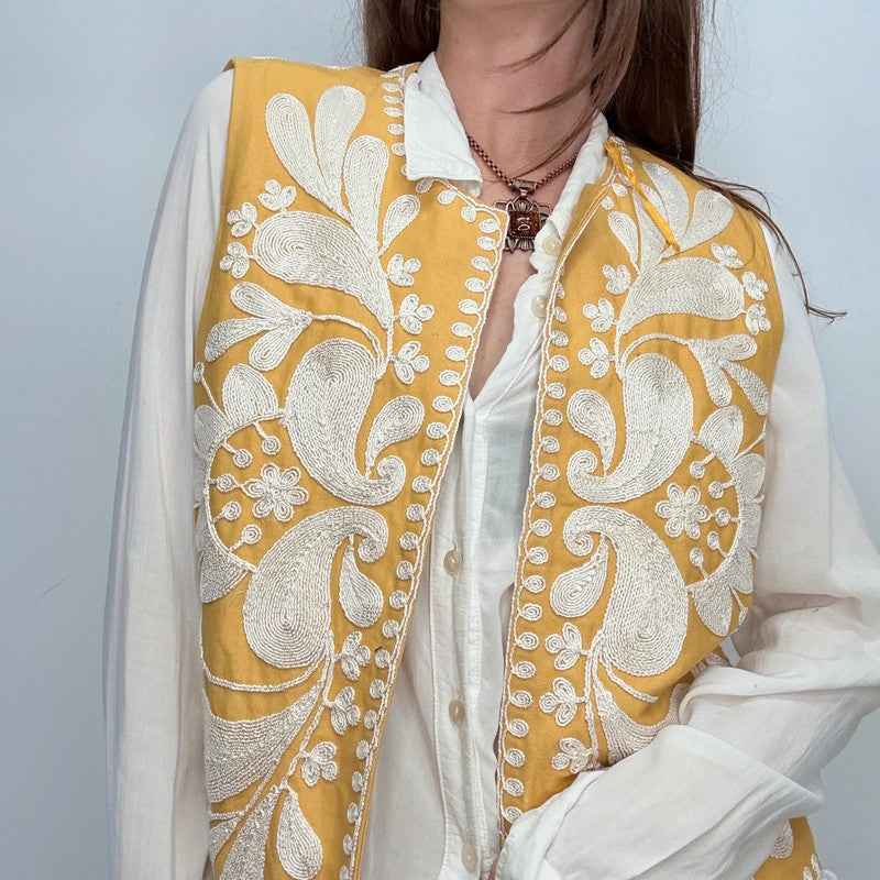 embroidered boho hippy waistcoat