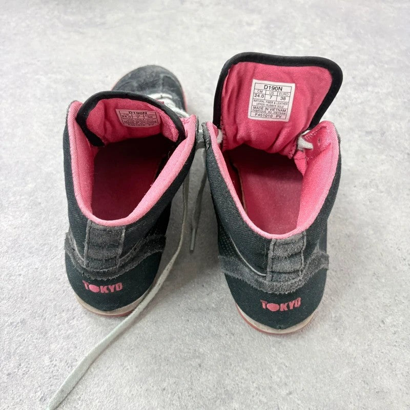 Black leather onitasuka tiger high top trainers