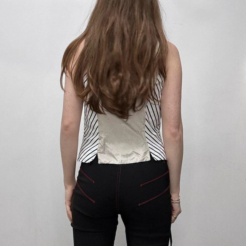 fitted pinstripe fitted waistcoat