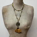 boho layered hippie tassel necklace