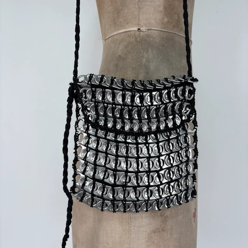 Vintage metallic can tab pouch bag