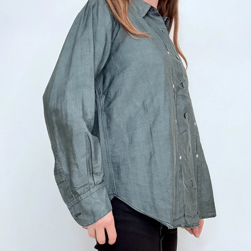 raw silk pleated front oversized shirt