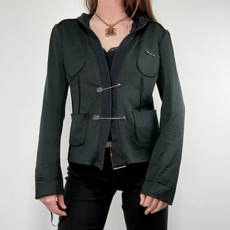 black Cop Copine archival Safety pin jacket hoodie