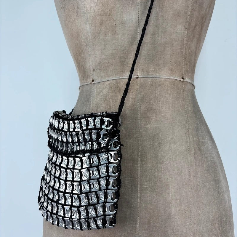 Vintage metallic can tab pouch bag
