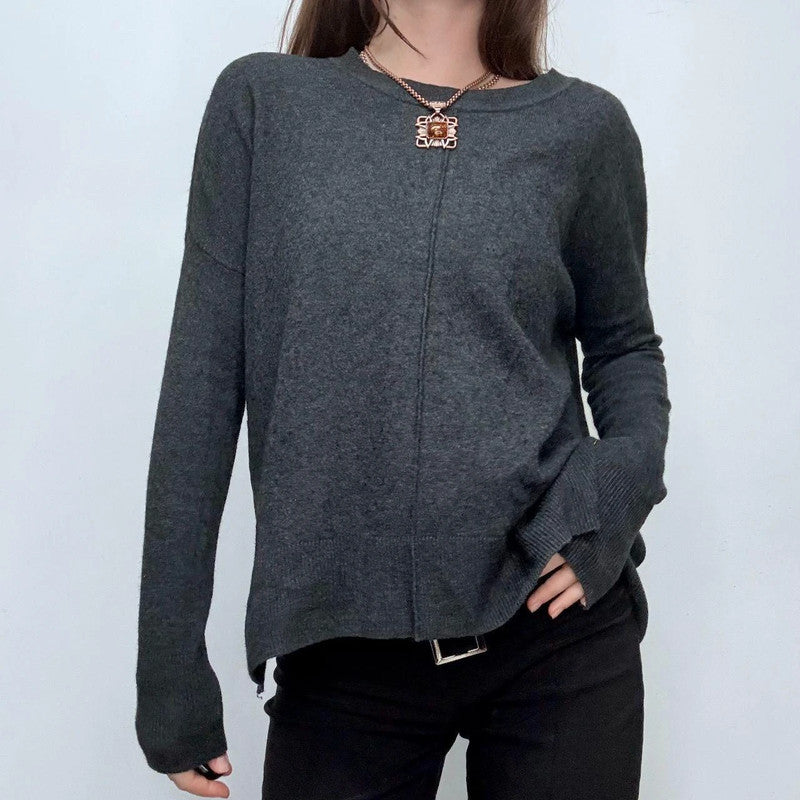 grey slouchy batwing jumper