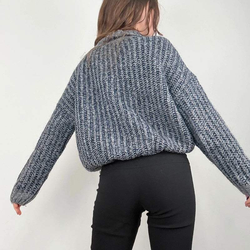 chunky knit cropped puff jumper
