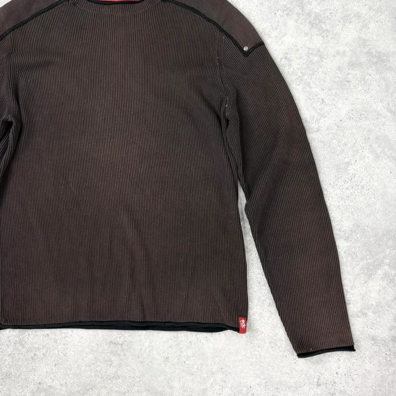 chunky knit brown ribbed jumper
